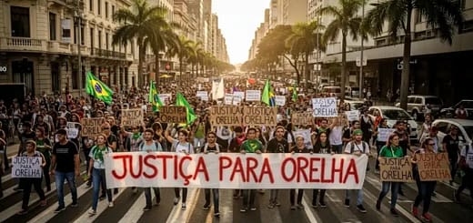Protesto por justiça ao cão Orelha após caso de crueldade animal no Brasil